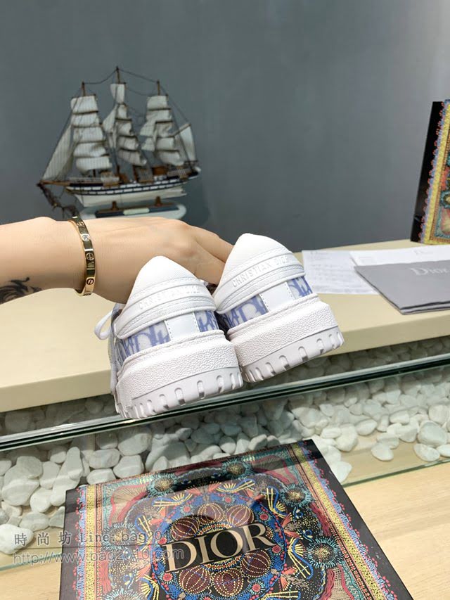 DIOR女鞋 迪奧2021專櫃新款魔術貼鞋舌運動鞋 Dior拼接增高運動鞋  naq1541